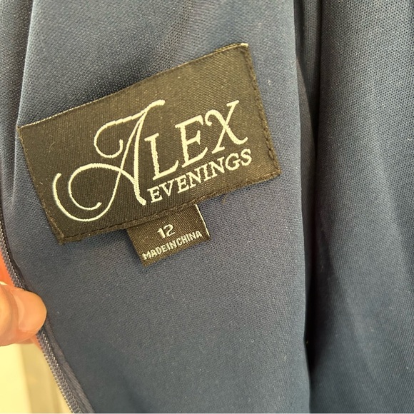 NWT Alex Evenings Navy Blue Evening Gown Size 12 - Picture 8 of 9